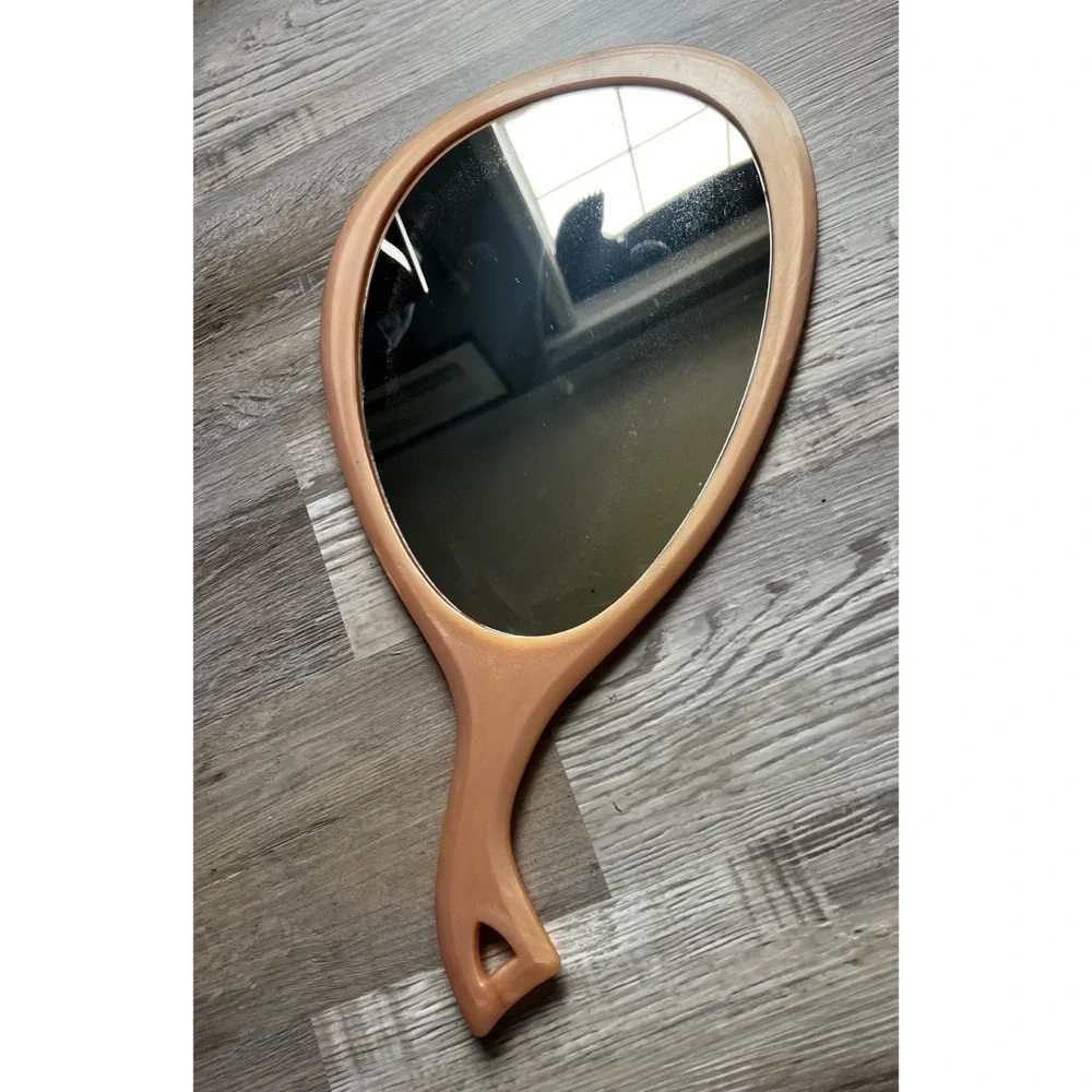 vintage large handheld mirror
